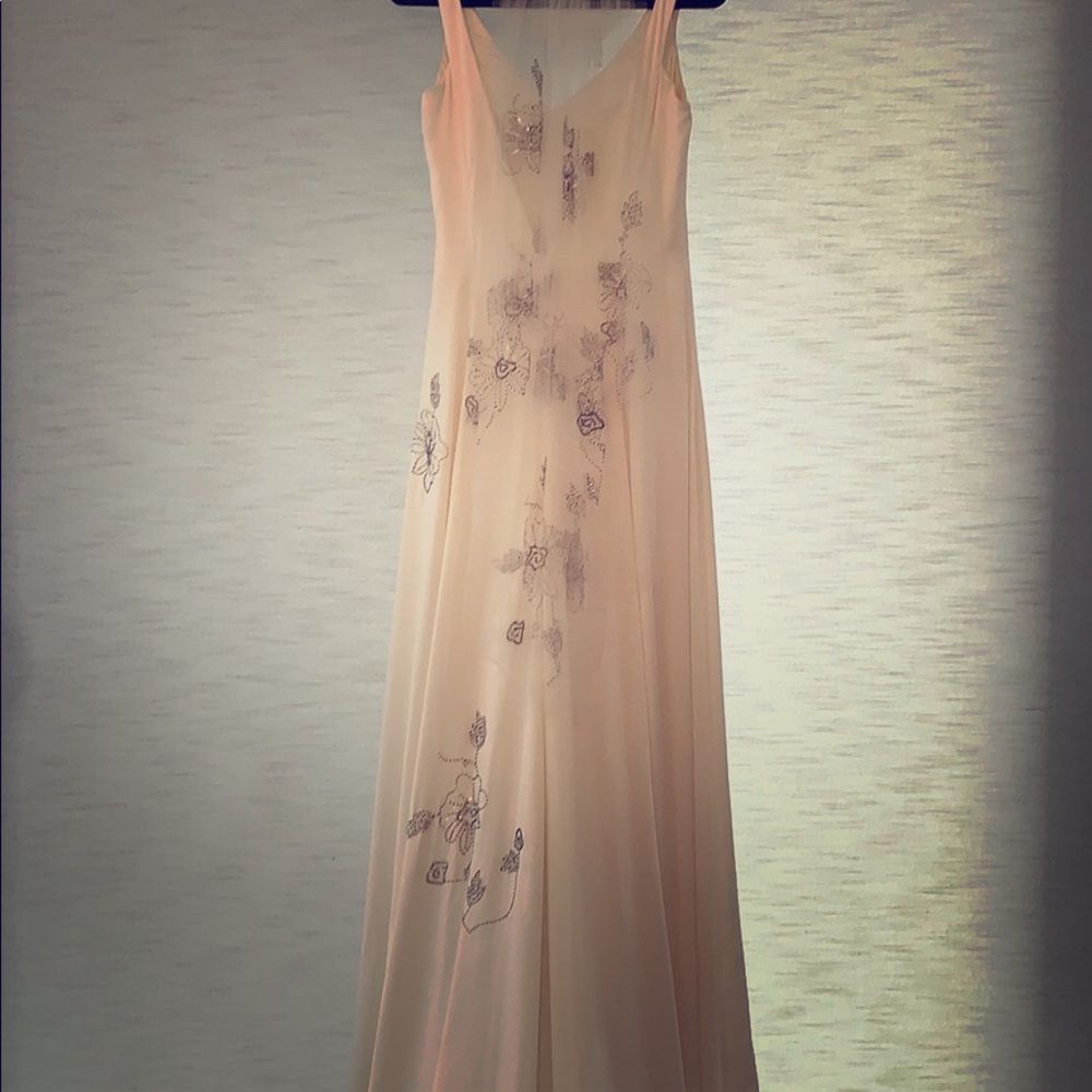 Silk Charmeuse Gown with beautiful beaded veil